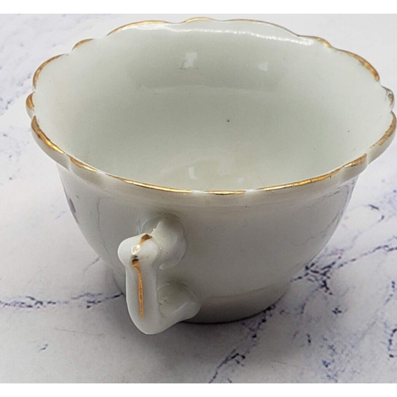 Vintage Miniature Purple Floral Tea Cup and Saucer Set Made in Japan - Picture 7 of 9